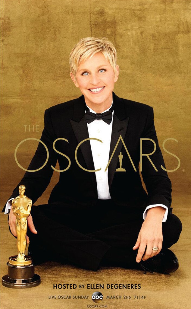 Ellen Suits Up for First 2014 Oscars Poster - E! Online