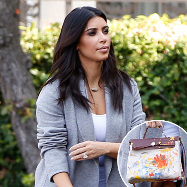 Kim Kardashian shows off North-painted Hermès bag amid drama