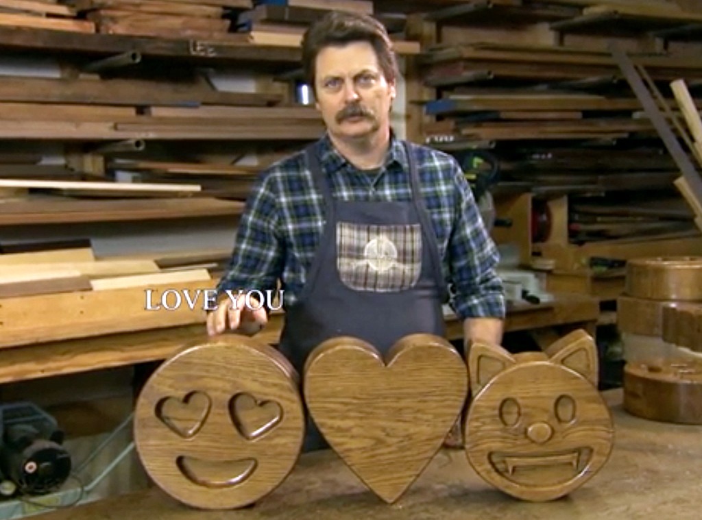 nick offerman wants to show you his wood emojis—watch! e