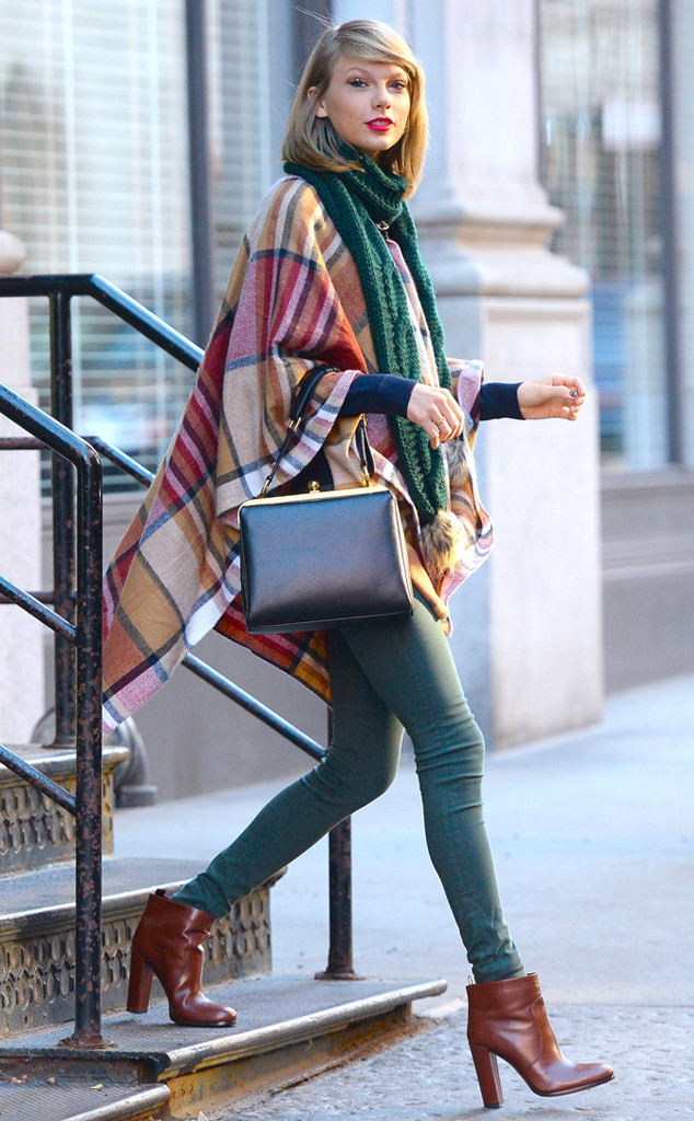 Poncho Please from Taylor Swift's Street Style | E! News