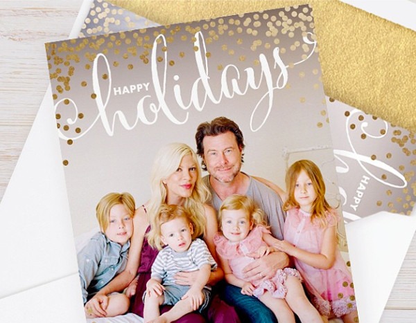 50+ beautiful vintage christmas ads showcase Tori Spelling from Celebrity Christmas Cards | E! News