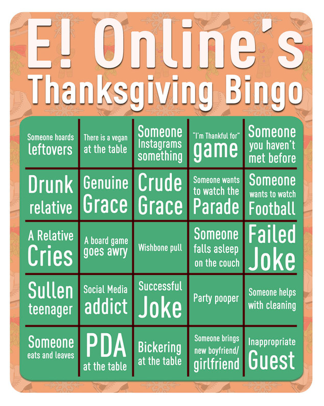 thanksgiving football bingo