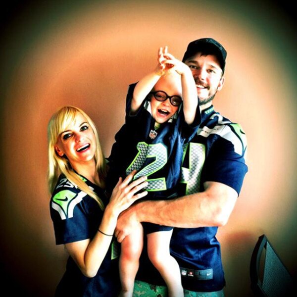 Former husband and wife: Chris Pratt and Anna Faris with their son Jack