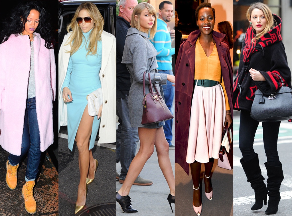 Celeb Coats, Rihanna, Jennifer Lopez, Taylor Swift, Lupita Nyong'o, Blake Lively