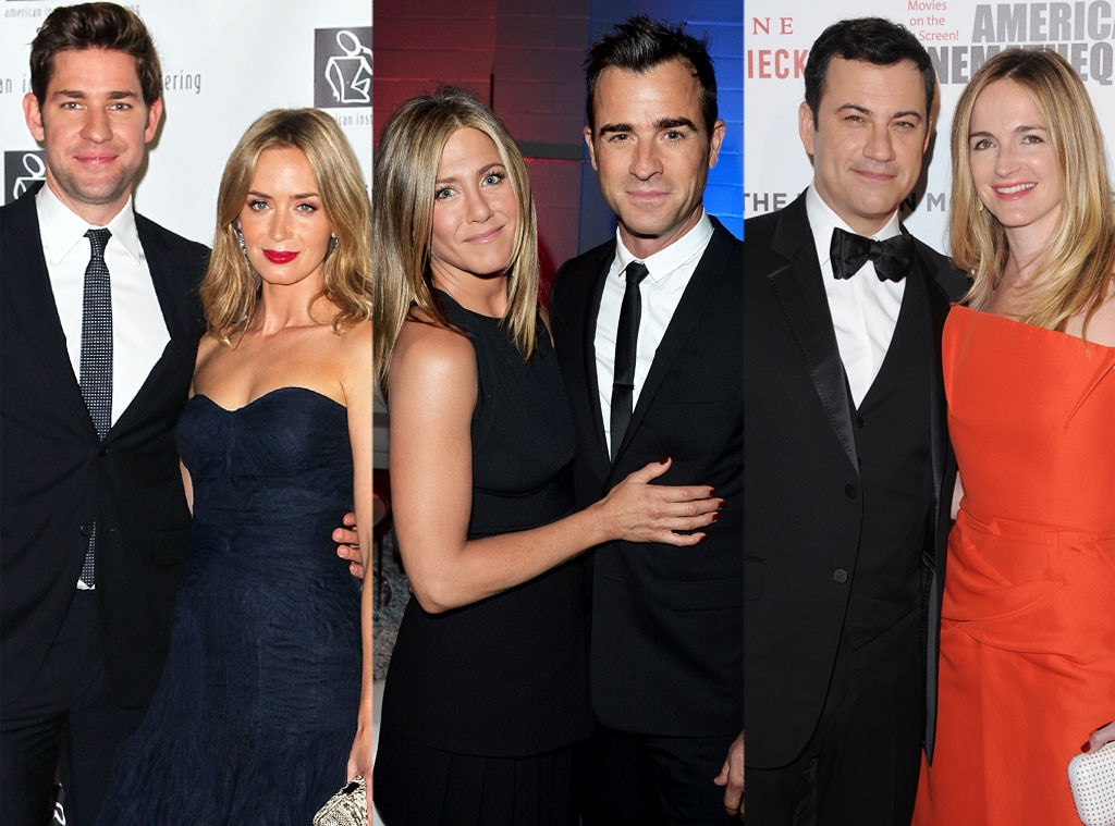 Jennifer Aniston, Justin Theroux, Emily Blunt, John Krasinski, Jimmy Kimmel, Molly McNearney