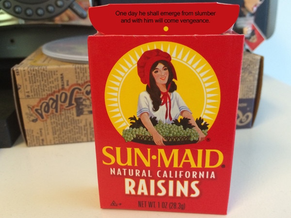 The Warning Box from Message in the Raisins