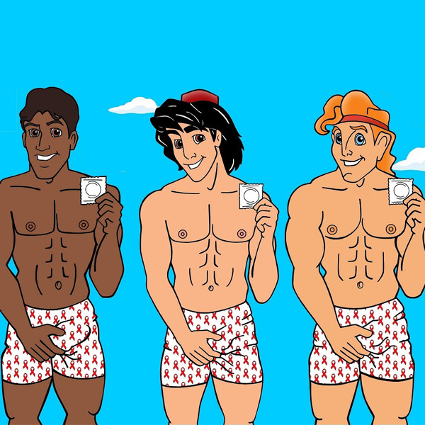 Disney Princes Grab Their Bulges & Hold Condoms for World AIDS Day