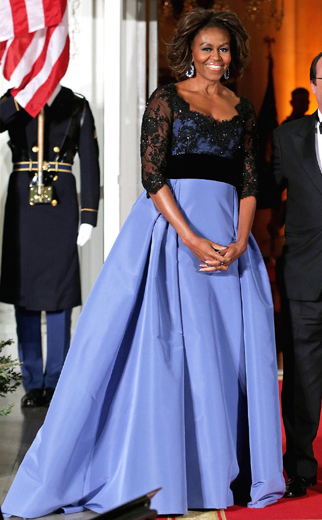 Michelle Obama Dazzles in Custom Carolina Herrera Gown at Star-Studded ...