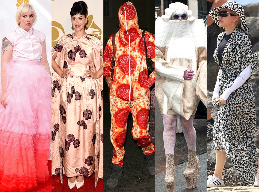 Lena Dunham, Katy Perry, Cara Delevingne, Lady Gaga, Madonna, Worst Dressed