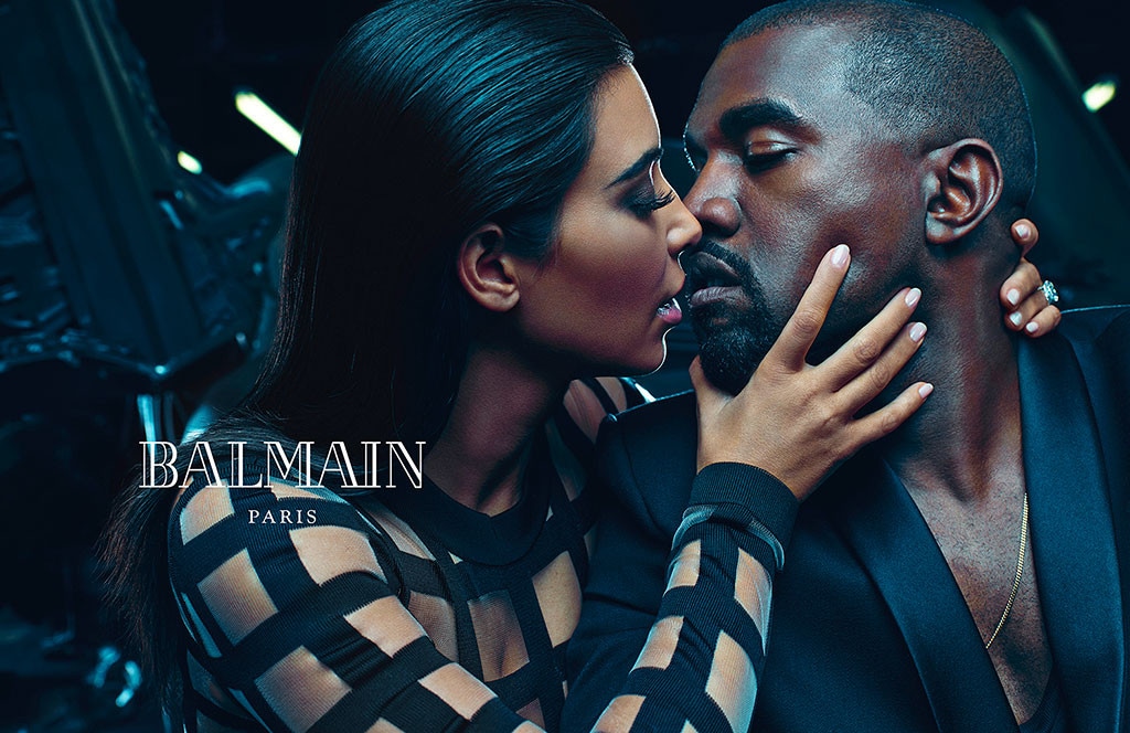 Kim Kardashian, Kanye West, Balmain Menswear