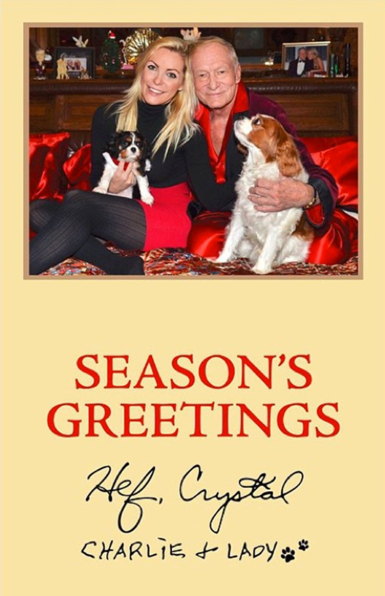 Crystal Harris, Hugh Hefner, Christmas Card Instagram