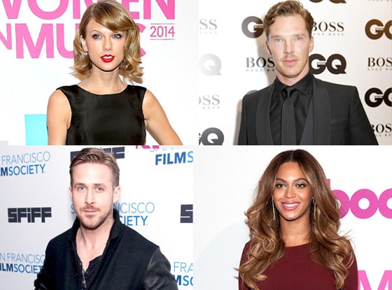 Taylor Swift, Benedict Cumberbatch, Beyonce, Ryan Gosling