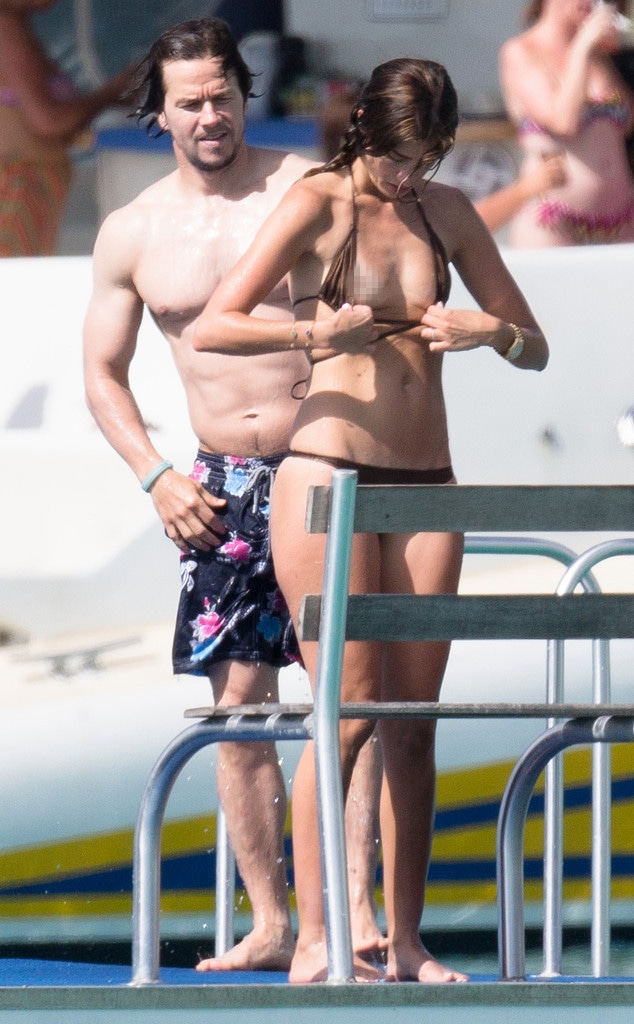 Nip Slip! Mark Wahlberg's Wife Flashes Boobs & Butt in Barbados