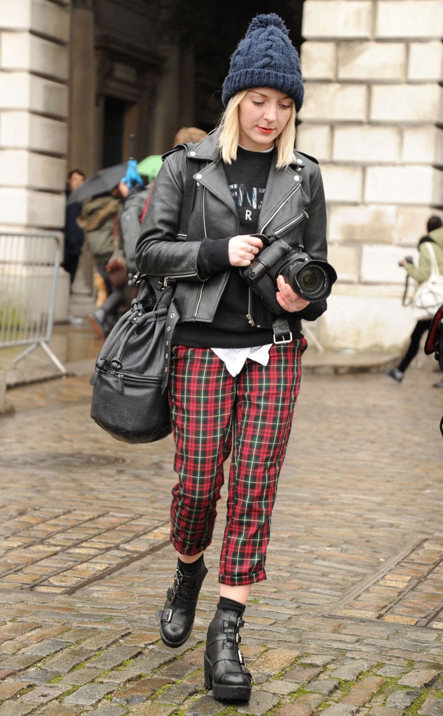 Mad for Plaid from London Fashion Week Fall 2014 Street Style | E! News