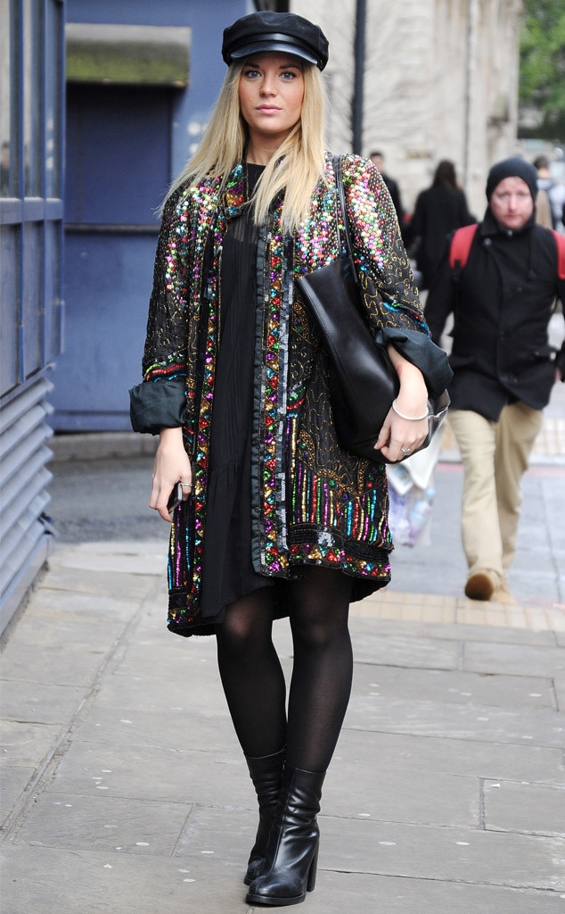 A Little Sparkle from London Fashion Week Fall 2014 Street Style | E! News
