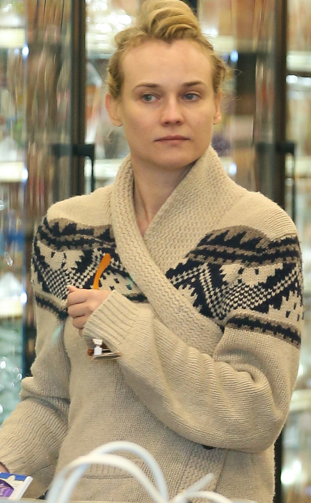 Diane Kruger goes make-up free but her Chanel handbag means she still  looks glamorous
