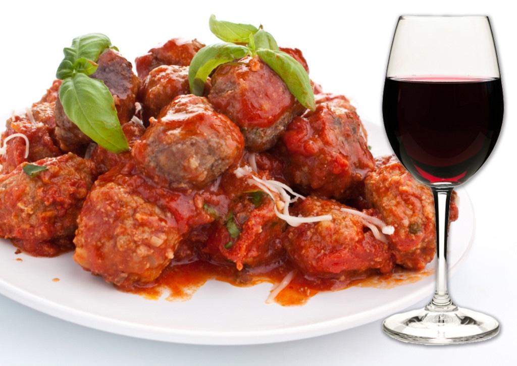 Italian Food and Wine Pairings, Meatballs in Marinara Sauce, Brunello di Montalcino