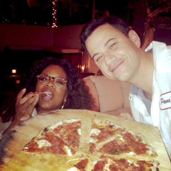 Jimmy Kimmel Makes Pizza Dinner for Oprah Winfrey E! Online