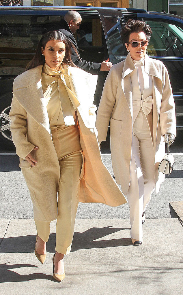 Kim Kardashian & Kris Jenner Wear Matching White Outfits!