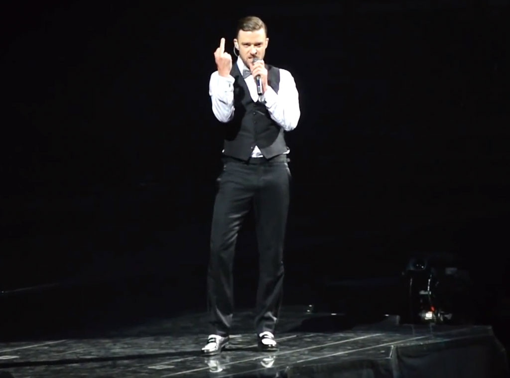 Justin Timberlake Flipping Bird