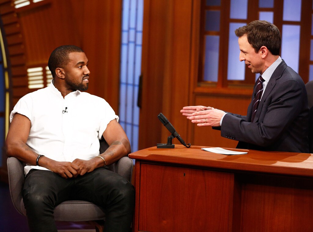 Seth Myers With Kanye West From Late Night Talk Show Hosts E News