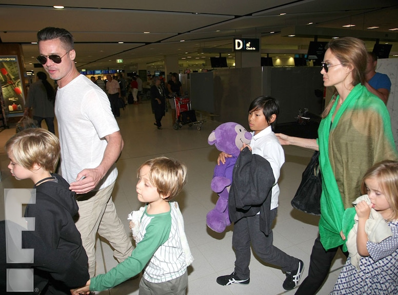 Brad Pitt, Angelina Jolie, Maddox, Pax, Shiloh, Vivienne, Knox, Exclusive