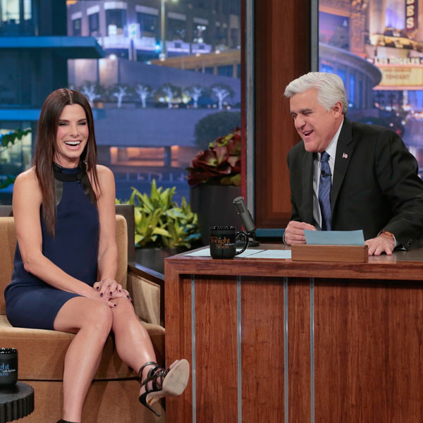 Sandra Bullock Tears Up Saying Goodbye to Jay Leno