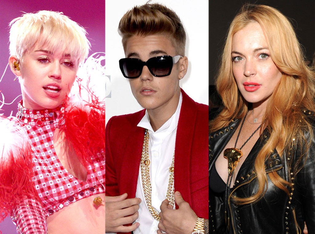 Miley Cyrus, Justin Bieber, Lindsay Lohan