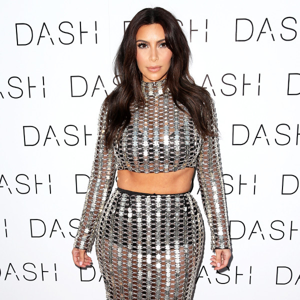 Kim Kardashian Is a Metallic Diva in a Matching Silver Bikini Top