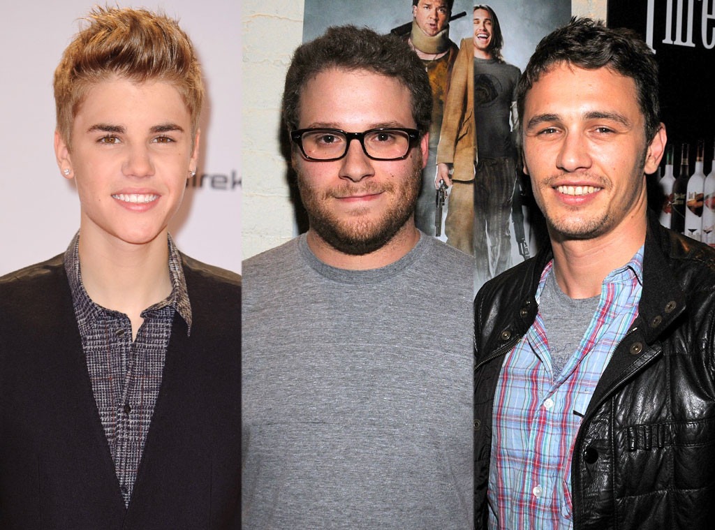 Justin Bieber, Seth Rogen, James Franco