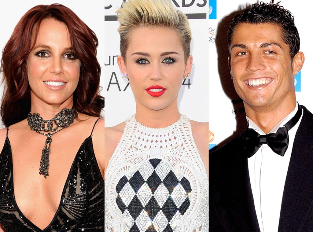 Britney Spears, Miley Cyrus, Cristiano Ronaldo