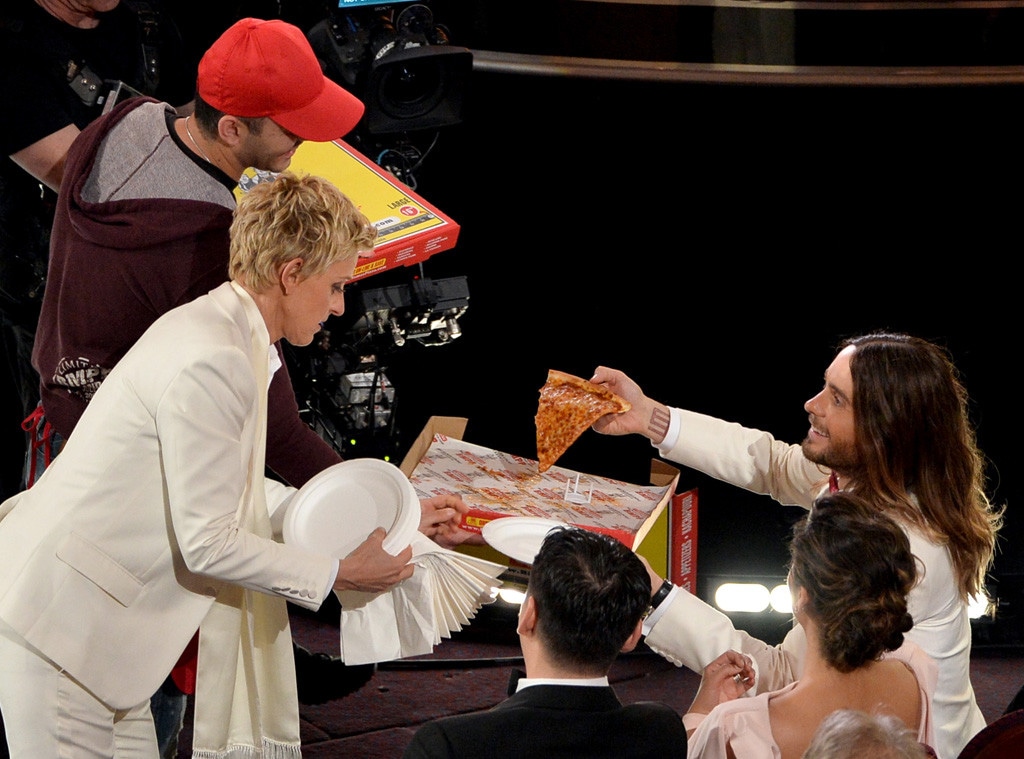 Ellen DeGeneres, Jared Leto, Oscars, Pizza
