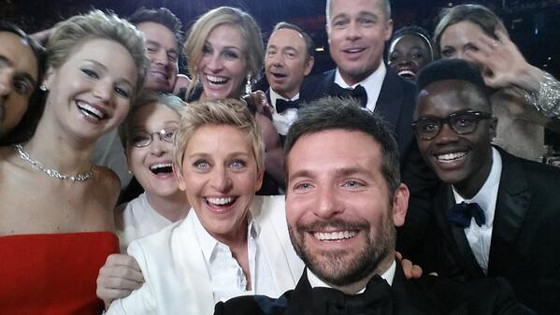 Best Selfie Ever! Brangelina, J.Law & More Join Ellen for Oscars Pic