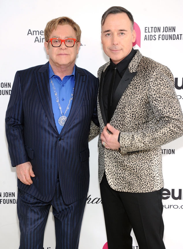 Sir Elton John, David Furnish, Oscars Elton John Party 2014