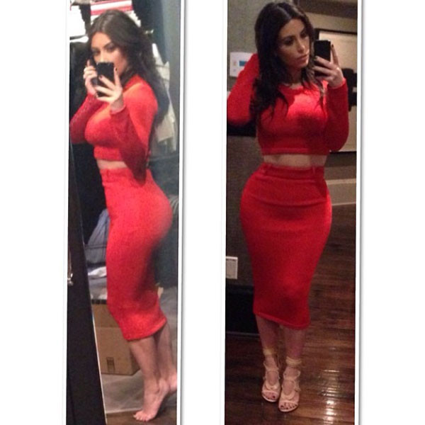 Kim Kardashian flaunts her tiny waistline in the newly launched