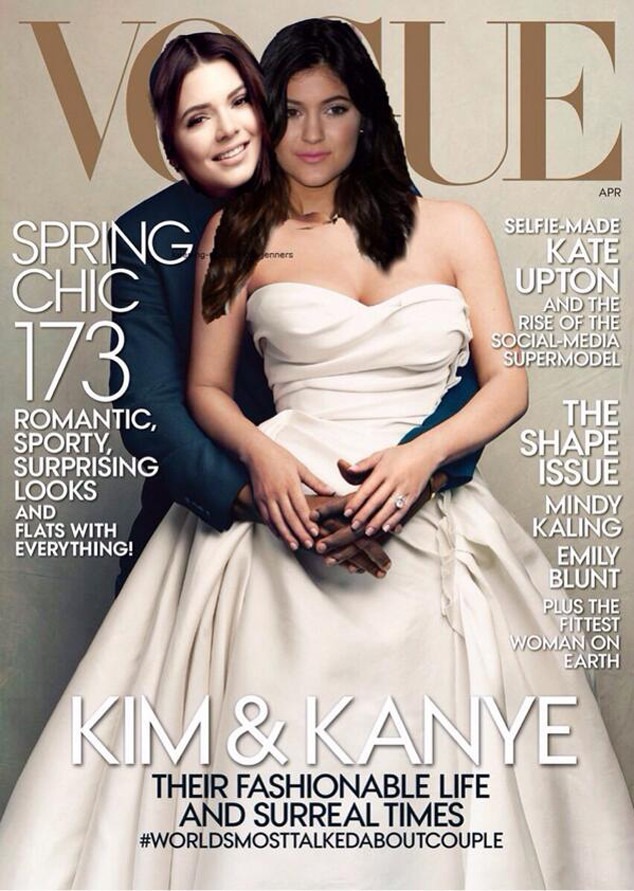 Kendall Kylie Spoof Kims Vogue Cover See The Pic E