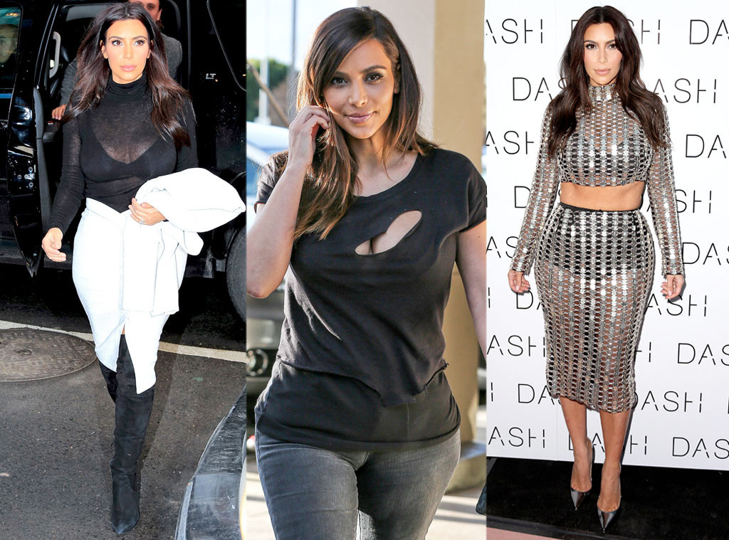 Kim Kardashian Spanx It Up In Super Tight, Sheer Dress