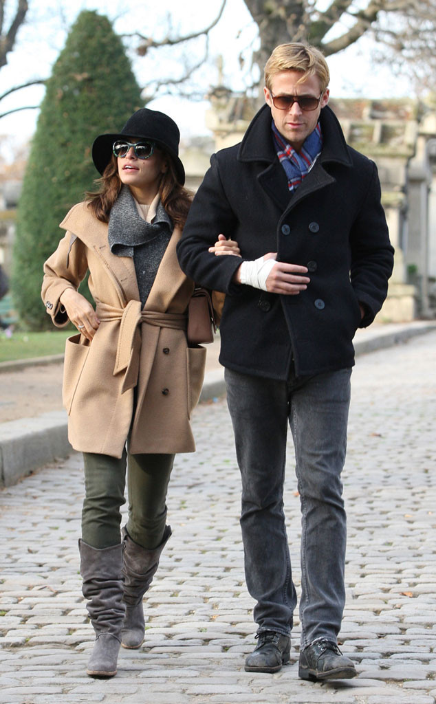 Pda In Paris From Ryan Gosling And Eva Mendes Romance Rewind E News 9091