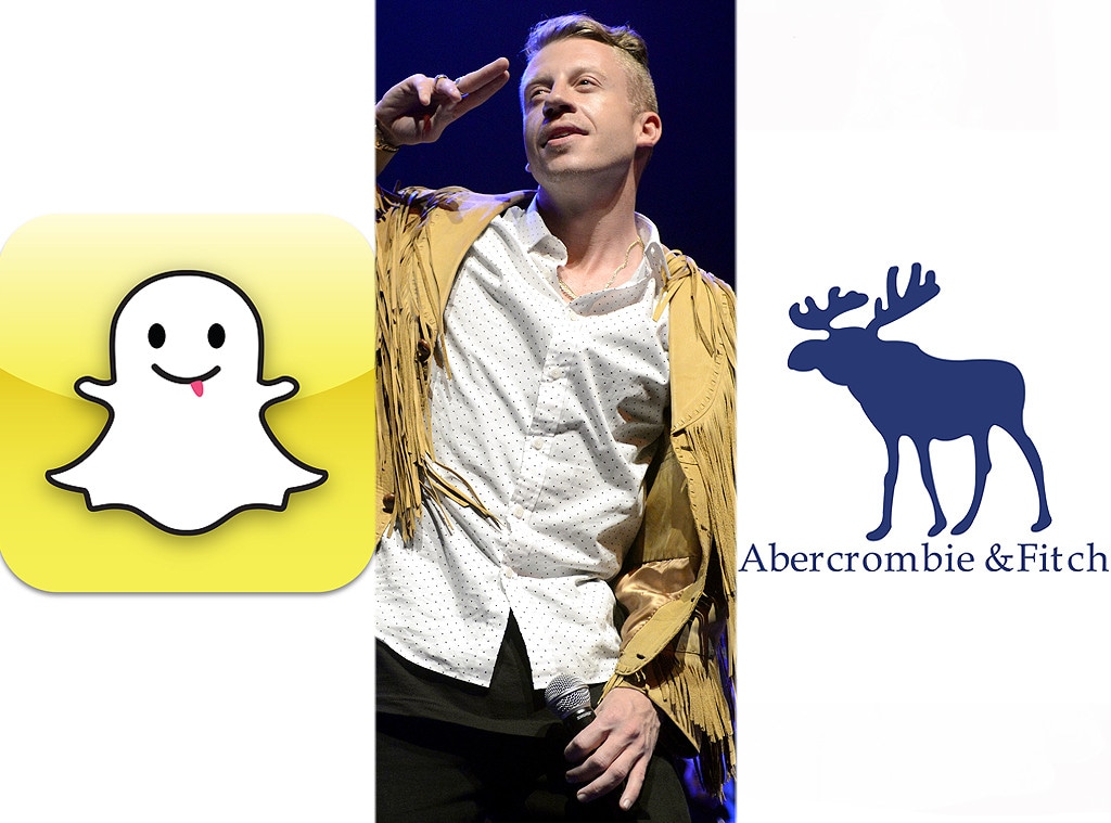 Snapchat logo, Macklemore, Abercrombie and Fitch logo