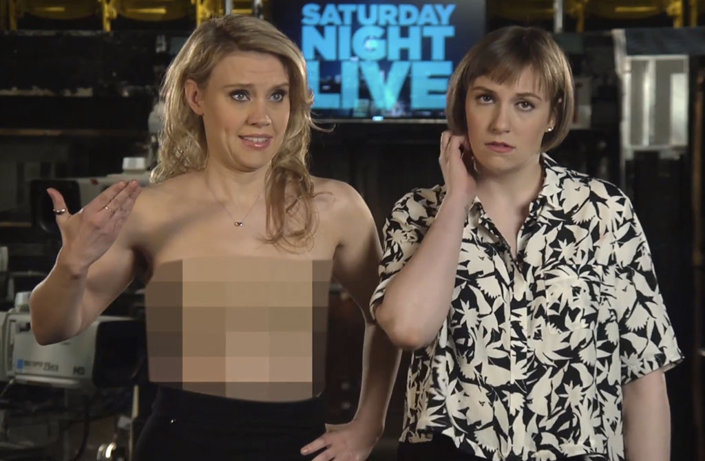 værdi pessimist episode Lena Dunham Jokes With Topless Kate McKinnon in SNL Promo - E! Online