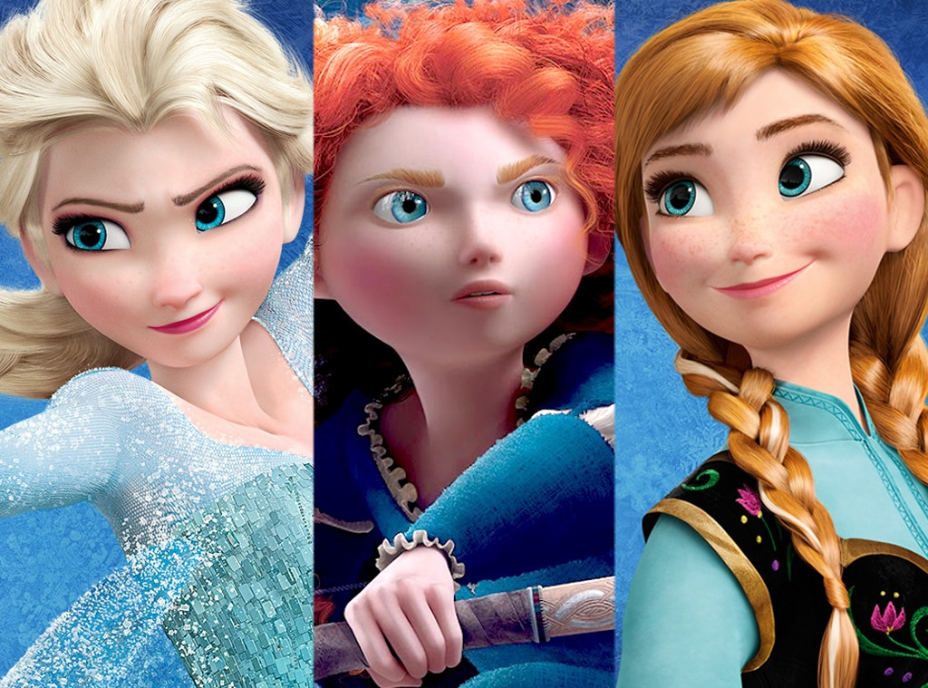 Elsa, Anna, Merida, Frozen, Brave