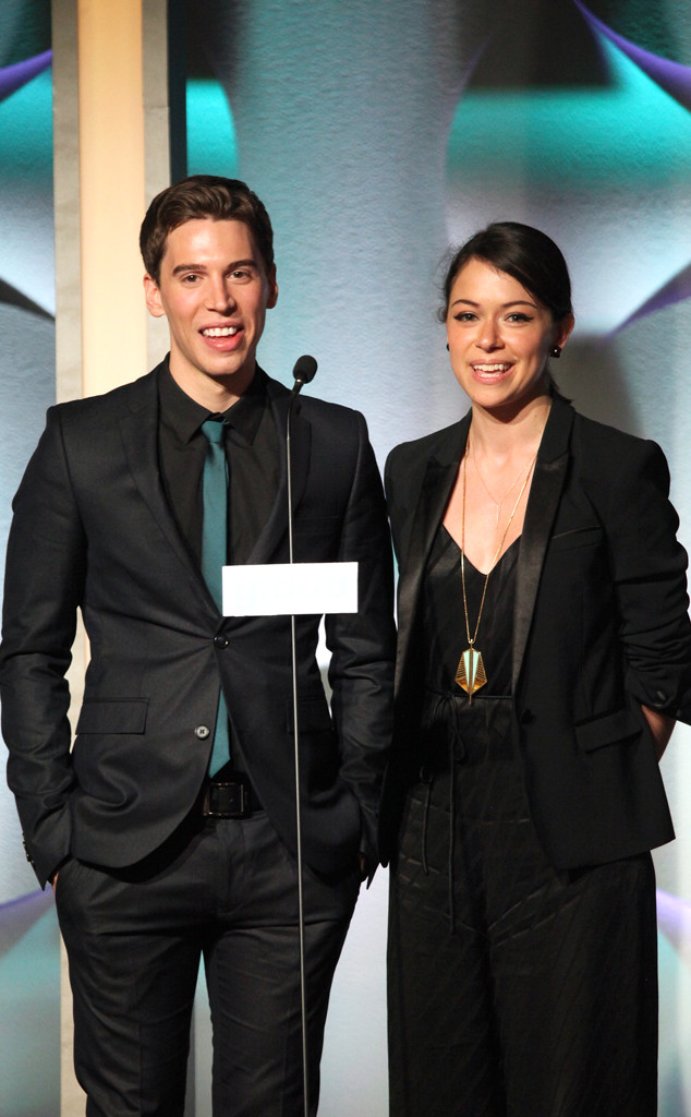 Jordan Gavaris & Tatiana Maslany from 2014 GLAAD Media Awards Los