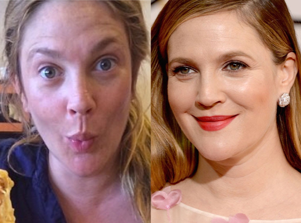 drew barrymore without makeup