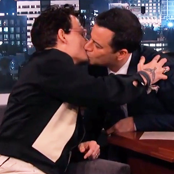 Watch Johnny Depp And Jimmy Kimmel Kiss Again E Online