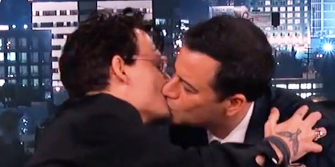 Watch Johnny Depp and Jimmy Kimmel Kiss Again!