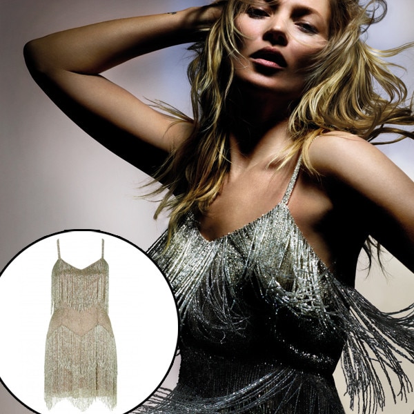 Kate moss for topshop clearance beaded fringe tiered dress