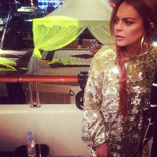 Lindsay Lohan Living It Up in Cannes Topless Selfies, Private Jets and