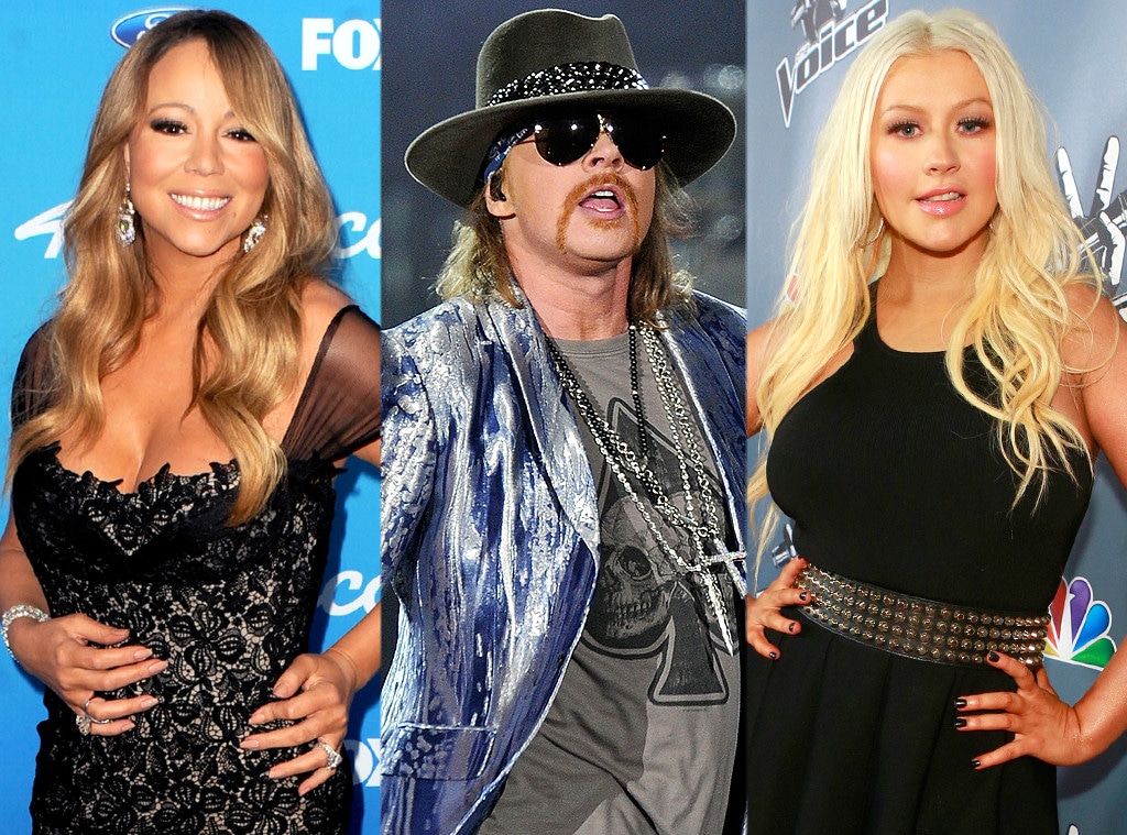 Mariah Carey, Axl Rose, Christina Aguilera