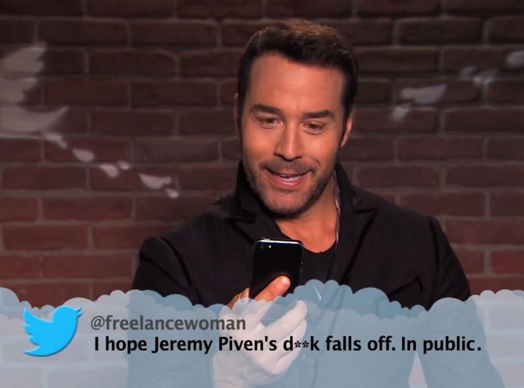 Jeremy Piven From Celebrity Mean Tweets From Jimmy Kimmel Live E News