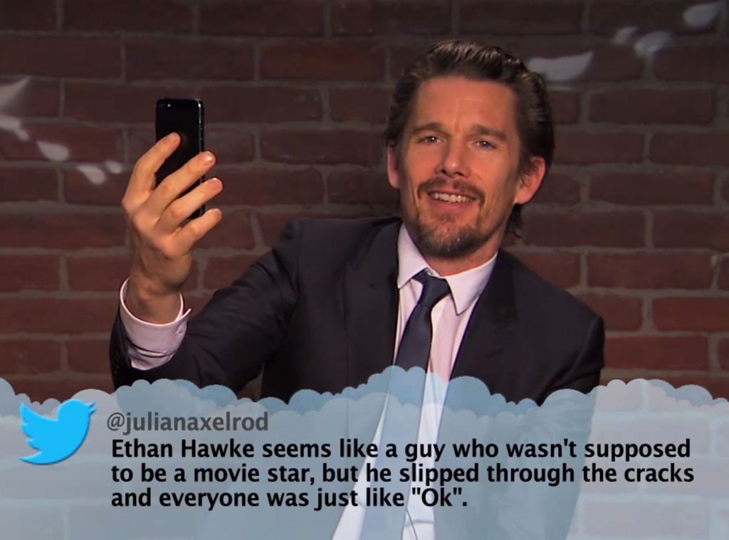 Ethan Hawke From Celebrity Mean Tweets From Jimmy Kimmel Live E News 1903